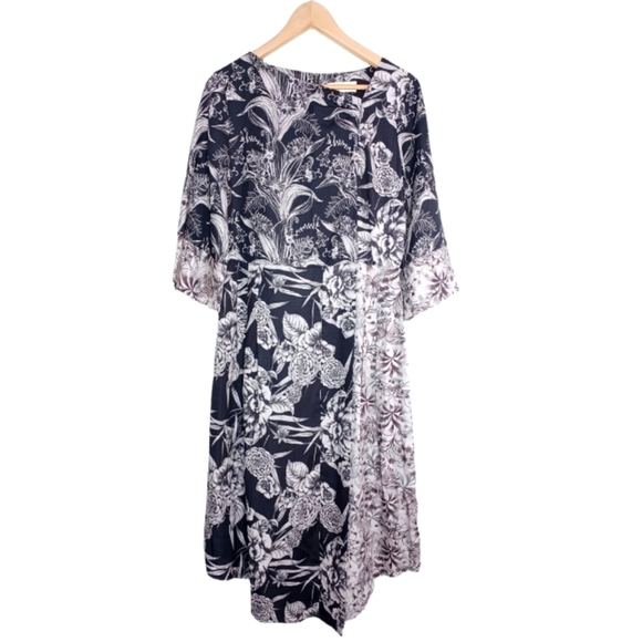 Thought Tencel Floral Printed Coquette Feminine Shift Dress - Picture 1 of 16